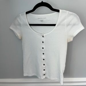 white american eagle shirt with buttons 🤍